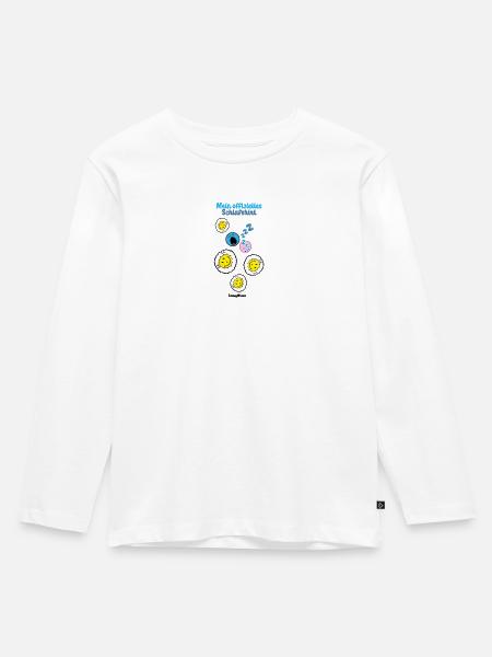 smiley,swfa21,schafe,schlafen,schlafshirt - Kinder Premium Bio Langarmshirt - Weiß