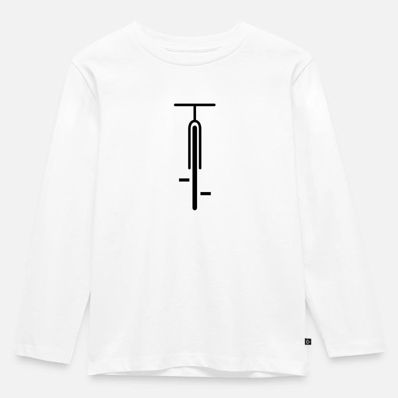 Fahrrad minimal - Kinder Premium Bio Langarmshirt - Weiß