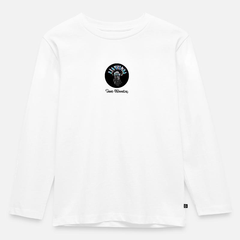save winnetou,winnetou,indianer,graffiti,kreis, - Kinder Premium Bio Langarmshirt - Weiß