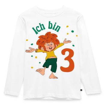 Pumuckl Ich Bin Drei Geburtstagsmotiv - Kinder Premium Bio Langarmshirt - Weiß - Vorne - AI Model Kid Female (0cm)