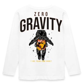 Zero Gravity Astronaut Erde Weltraum - Kinder Premium Bio Langarmshirt - Weiß - Hinten - AI Model Kid Female (0cm)
