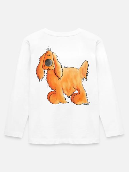 Goldiger Cocker Spaniel - Hund - Kinder Premium Bio Langarmshirt - Weiß