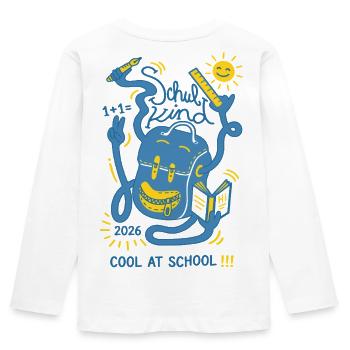 Cool at School 2026 First Year Enrollment - Kids' Premium Longsleeve Shirt - white - Back - AI Model Kid Female (0cm)