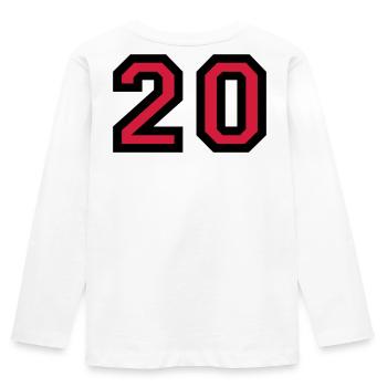 The number 20 - number twenty - Kids' Premium Longsleeve Shirt - white - Back - AI Model Kid Female (0cm)