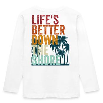 Life's better down the shore - Kids' Premium Longsleeve Shirt - white - Back - AI Model Kid Female (0cm)