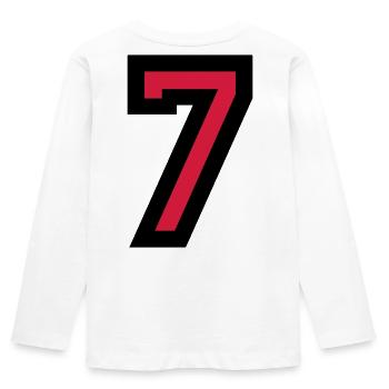 Le numéro 7 - Nombre Seven - T-shirt manches longues Premium Enfant - blanc - Dos - AI Model Kid Female (0cm)