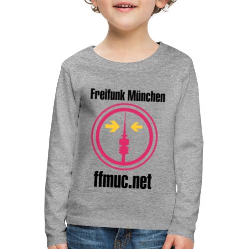 Freifunk München mit URL schwarz - Kinder Premium Langarmshirt