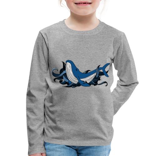 Doodle ink Whale - Maglietta Premium a manica lunga per bambini