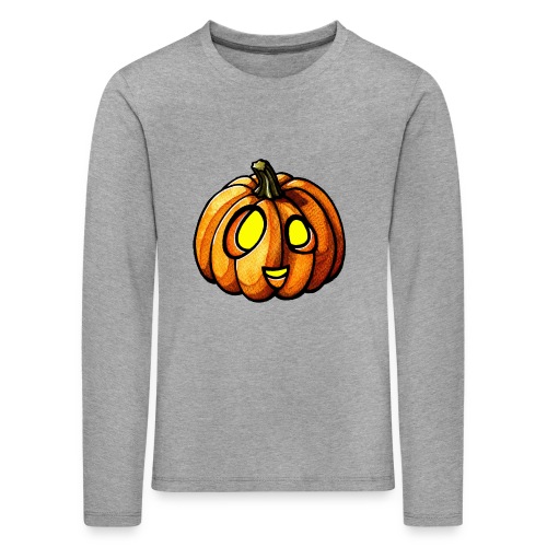 Pumpkin Halloween watercolor scribblesirii - Lasten premium pitkähihainen t-paita