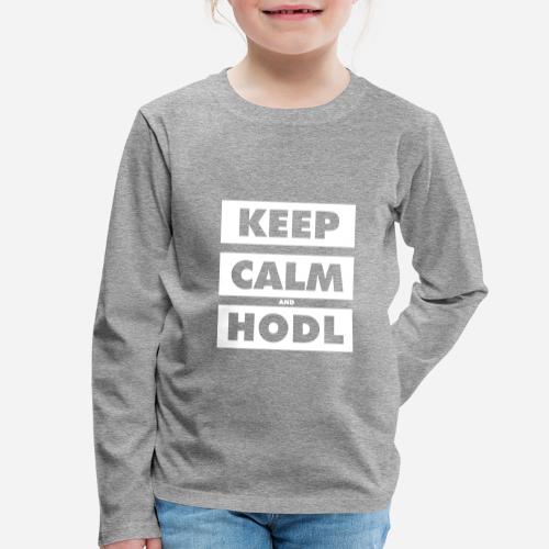 Hold rolige og Hodl blokke - Børne premium T-shirt med lange ærmer
