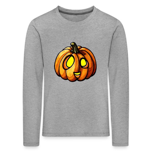Pumpkin Halloween watercolor scribblesirii - Koszulka dziecięca Premium z długim rękawem