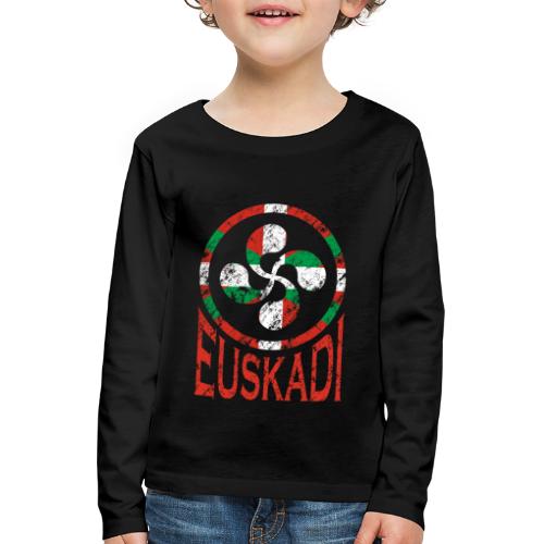 Bandera de Euskadi. Lauburu País Vasco. Ikurriña - Camiseta de manga larga premium niño