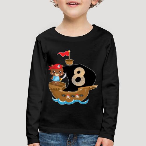 Geburtstag 8 Jahre Piraten Geschenk - Kinder Premium Langarmshirt