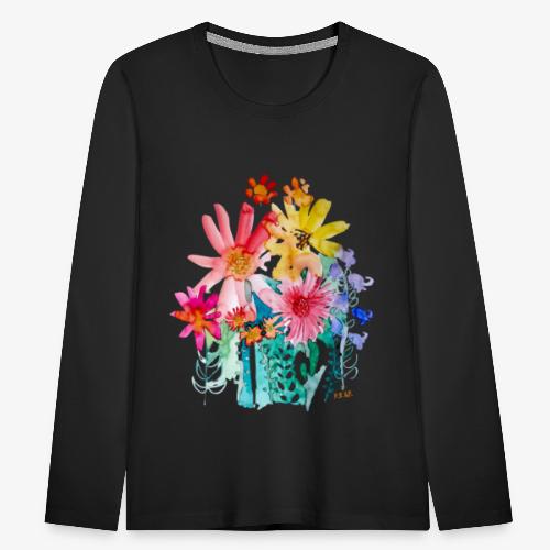 Blumenstrauß aquarell - Kinder Premium Langarmshirt