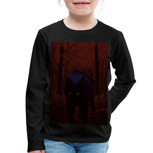 Gato Negro Nocturno - Camiseta de manga larga premium niño