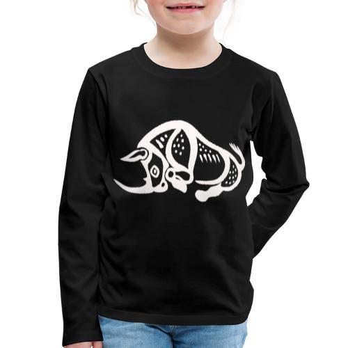 Prehistoric Rhino - White - Kids' Premium Longsleeve Shirt