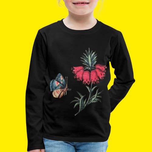 Flying butterfly with flowers - Kids' Premium Longsleeve Shirt