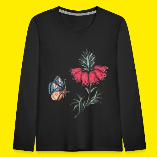 Vliegende vlinder met bloemen - Kinderen Premium shirt met lange mouwen