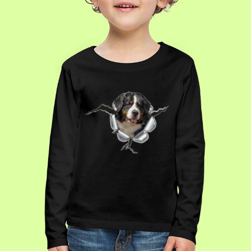Berner Sennen Hund im *Metall-Loch* - Kinder Premium Langarmshirt