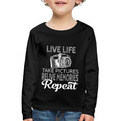 Take Pictures Skizzierter Fotoapparat Fotografie - Kinder Premium Langarmshirt