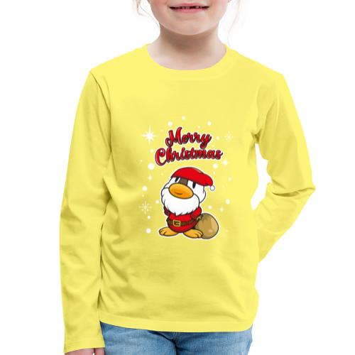 Ente als Weihnachtsmann mit Merry Christmas - Kinder Premium Langarmshirt