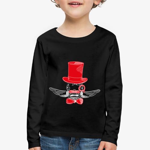 Elegant Hipster Fish - Mustache - Red - Kinder Premium Langarmshirt