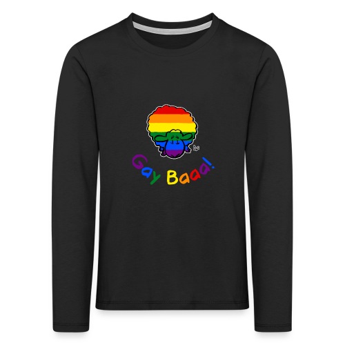 Gay Baaa! Pride Sheep (musta painos sateenkaari teksti) - Lasten premium pitkähihainen t-paita