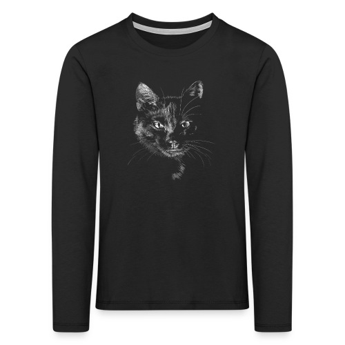 Schwarze Katze - Kinder Premium Langarmshirt
