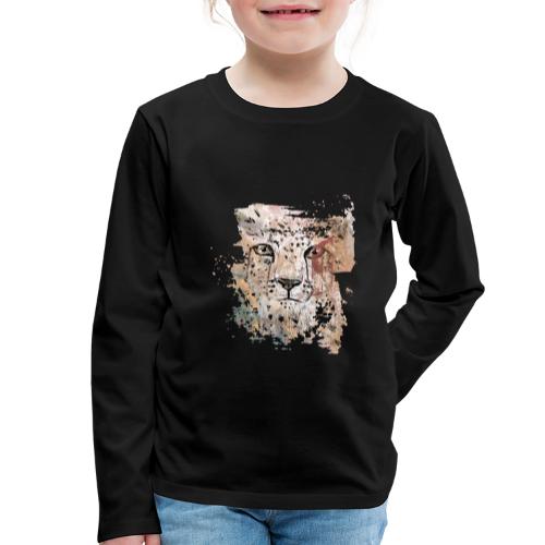 kop van jachtluipaard - Kinderen Premium shirt met lange mouwen