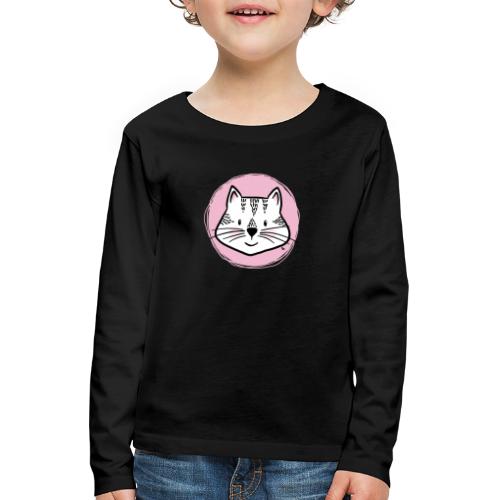 Cute Cat - Portret - Koszulka dziecięca Premium z długim rękawem