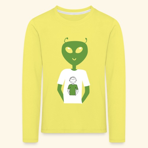 Alien human T-shirt Guy Dark Backgrounds - Långärmad premium-T-shirt barn