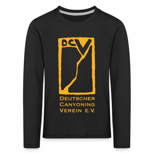 DCV T-Shirt Gruendungslogo Goldgelb und Schrift - Kinder Premium Langarmshirt