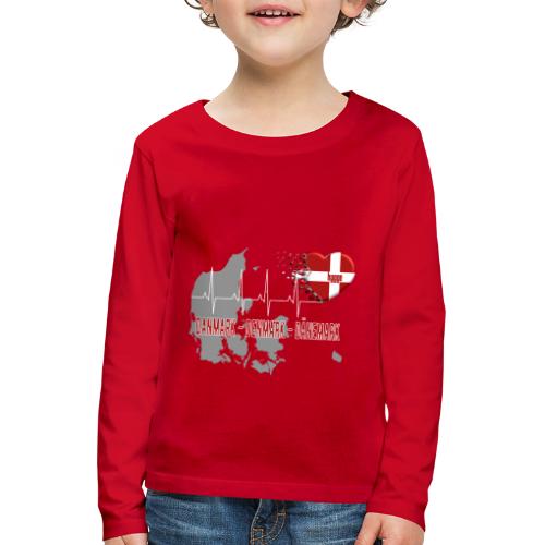Dänemark Denmark Danmark Hygge Herzschlag EKG - Kinder Premium Langarmshirt
