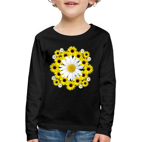 Margeriten Blüte mit gelben Sonnenblumen blumig - Kinder Premium Langarmshirt