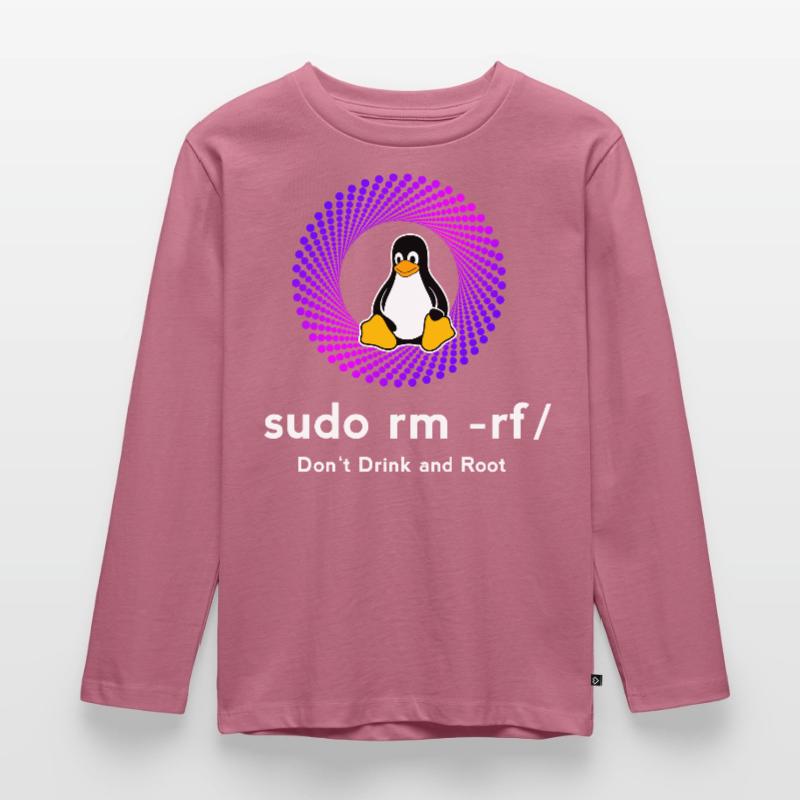 Computer Sys admin Pinguin Nerd pc sudo rm -rf cod Kinder Premium Bio Langarmshirt