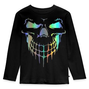 Totenkopf - Kinder Premium Bio Langarmshirt - Schwarz - Vorne - AI Model Kid Male (0cm)