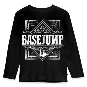 Basejump - Base Jump - Base jumping - Kinder Premium Bio Langarmshirt - Schwarz - Vorne - AI Model Kid Male (0cm)