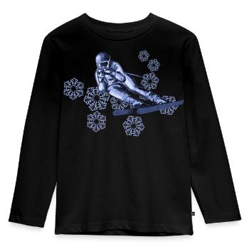 ski - Kinder Premium Bio Langarmshirt - Schwarz - Vorne - AI Model Kid Male (0cm)
