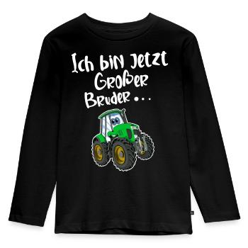 Ich Bin Jetzt Großer Bruder - Kinder Premium Bio Langarmshirt - Schwarz - Vorne - AI Model Kid Male (0cm)
