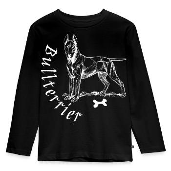 bull terrier - Kids' Premium Longsleeve Shirt - black - Front - AI Model Kid Male (0cm)