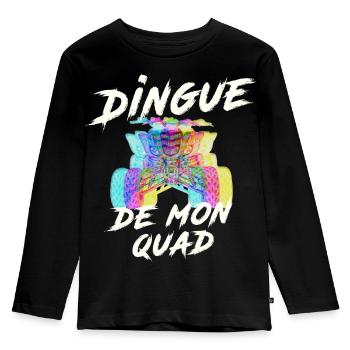 Quad: Crazy quad T-shirt, multi-coloured quad - Kids' Premium Longsleeve Shirt - black - Front - AI Model Kid Male (0cm)