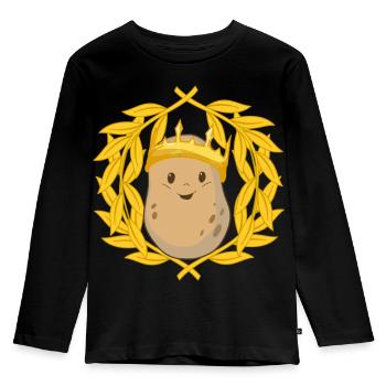 Pommes de terre tubercules roi laurier couronne légumes couronne - T-shirt manches longues Premium Enfant - noir - Devant - AI Model Kid Male (0cm)
