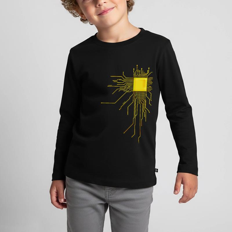 platine Core cpu Computer Nerd Programmierer admin Kinder Premium Bio Langarmshirt