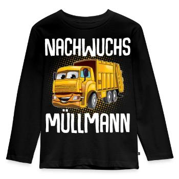 Nachwuchs Müllmann - Kinder Premium Bio Langarmshirt - Schwarz - Vorne - AI Model Kid Male (0cm)