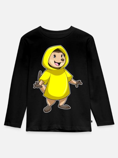 Erdmännchen Regenjacke - Kinder Premium Bio Langarmshirt - Schwarz
