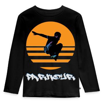 Parkour - Kids' Premium Longsleeve Shirt - black - Front - AI Model Kid Male (0cm)