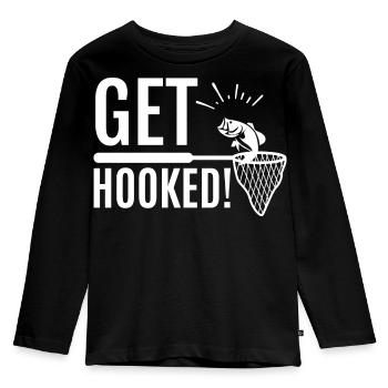 I love fishing - Kids' Premium Longsleeve Shirt - black - Front - AI Model Kid Male (0cm)