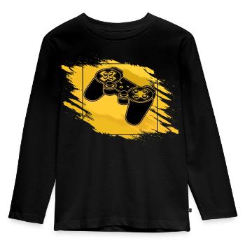 Manette de jeu Retro - T-shirt manches longues Premium Enfant - noir - Devant - AI Model Kid Male (0cm)