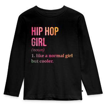 Hip Hop Hip Hop Hip Hop - Kinder Premium Bio Langarmshirt - Schwarz - Vorne - AI Model Kid Male (0cm)