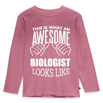 biologiste - T-shirt manches longues Premium Enfant - mauve - Devant - AI Model Kid Female (0cm)
